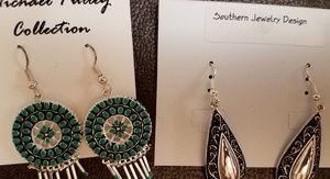 Silver & Turquoise earrings 2 pr. NEW